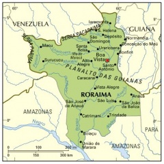 Outro gráfico de Roraima, onde se amosan as súas principais cidades ríos